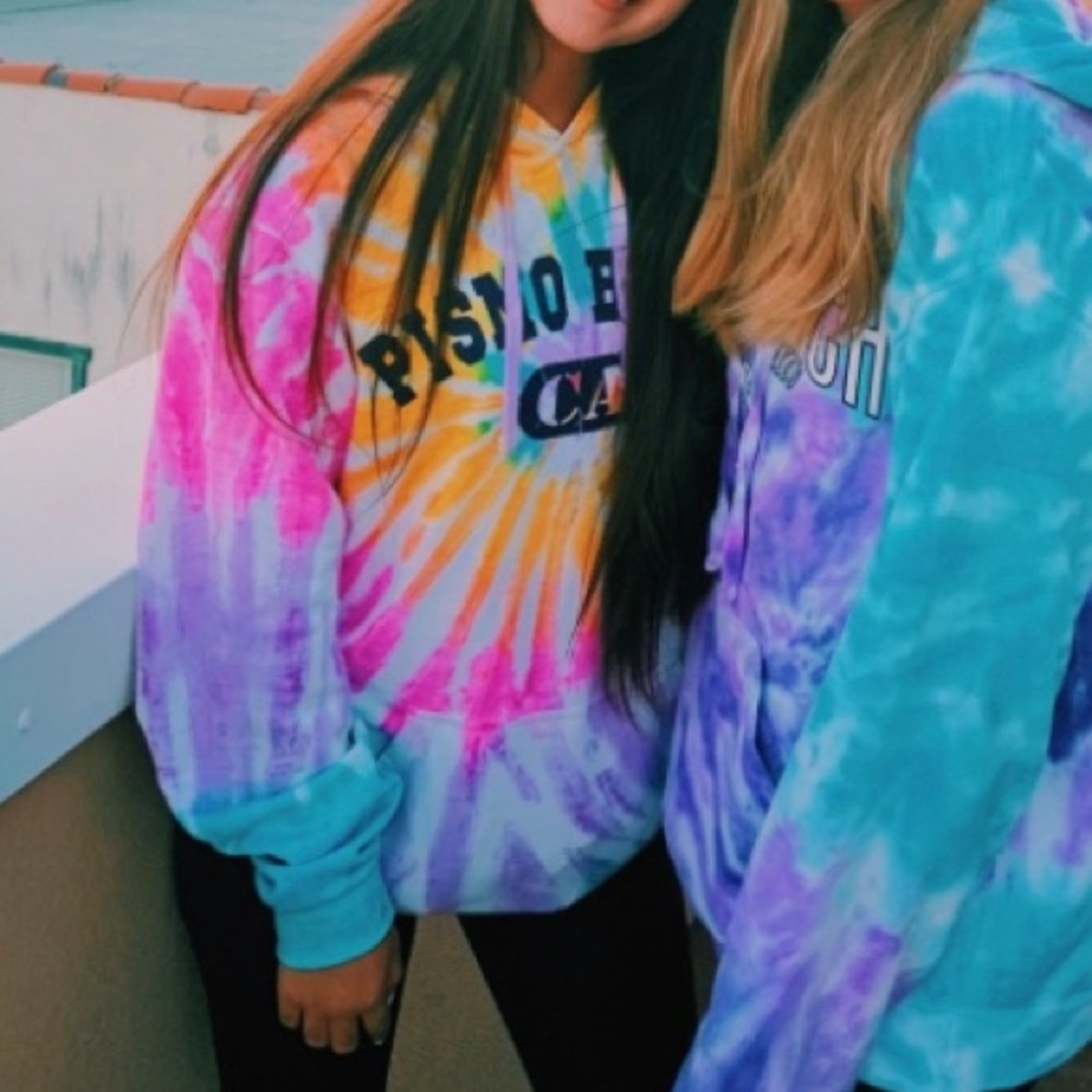 “Piano beach” tie dye hoodie